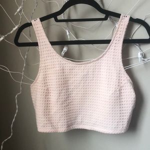 Express pink scoop neck crop top